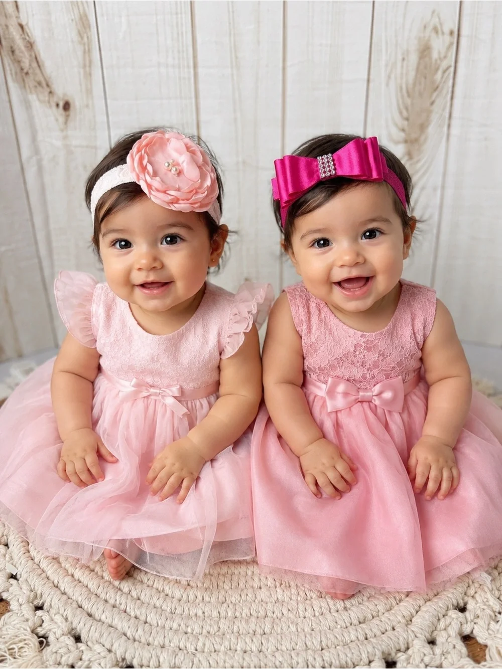 2 Girls Floral & Bow head wrap and 4 bow headwraps